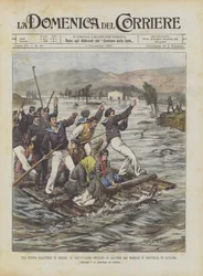 A New Flood in Sicily, The Rescue Operated on Rafts by Sailors in the Province of Catania